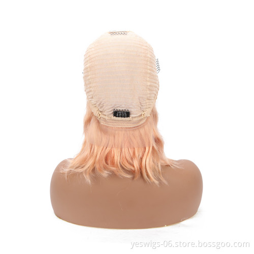 Hot Selling Body Wave Real Cambodian Human Virgin Hair 1b/Gold Color Bob Transparent HD Swiss Lace Frontal 13x4 Short Bob Wig
